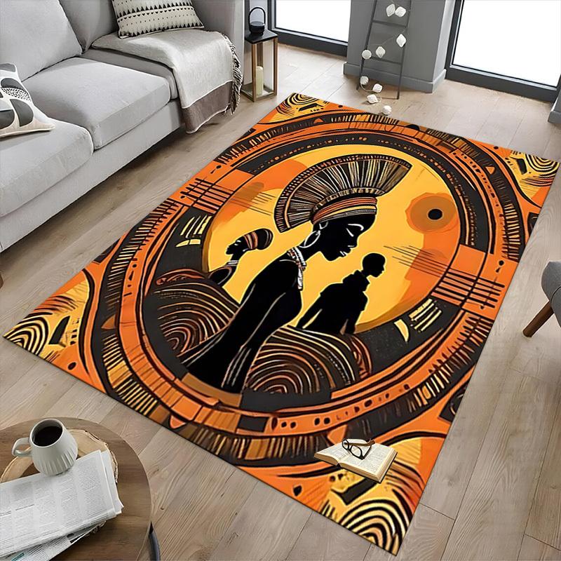 1PC African Culture Non-Slip Floor Carpet, Suitable for Office, Bedroomand Playrooms. It Can Also Be Used As a Sofa Footrest cover-T62