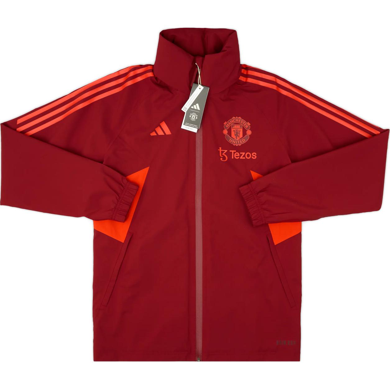 Adidas 2023 24 Manchester United Adidas Rain Jacket Jackets & Coats Unisex Red IA7263 S