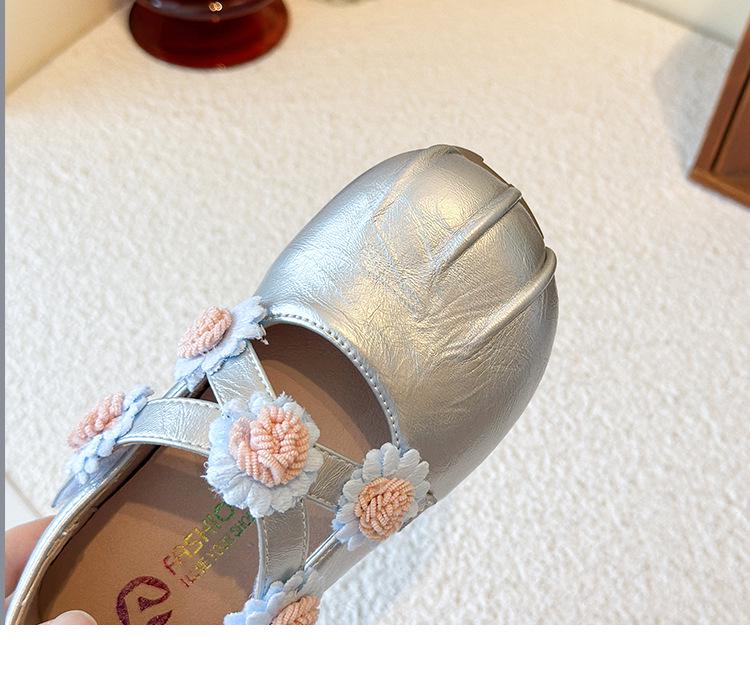 Sunflower Soft Sole Princess Flats for Baby Girls - 2025 Spring/Autumn Children's Leather Shoes