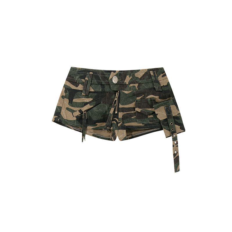 Summer 2026 New Spicy American Girl Camouflage Low-Rise Shorts