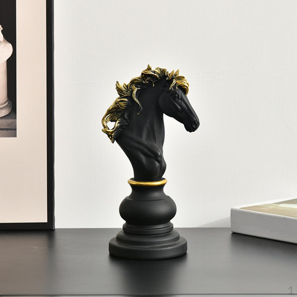 Chess Sculpture for Elegant Home Display Black Knight