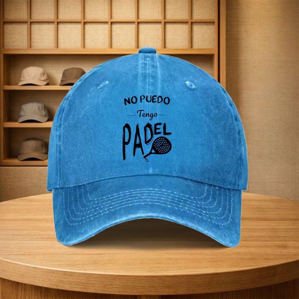 Vintage Padel Racket Pattern Snapback Cap Unisex Adjustable Baseball Hat for Travel Cycling Camping