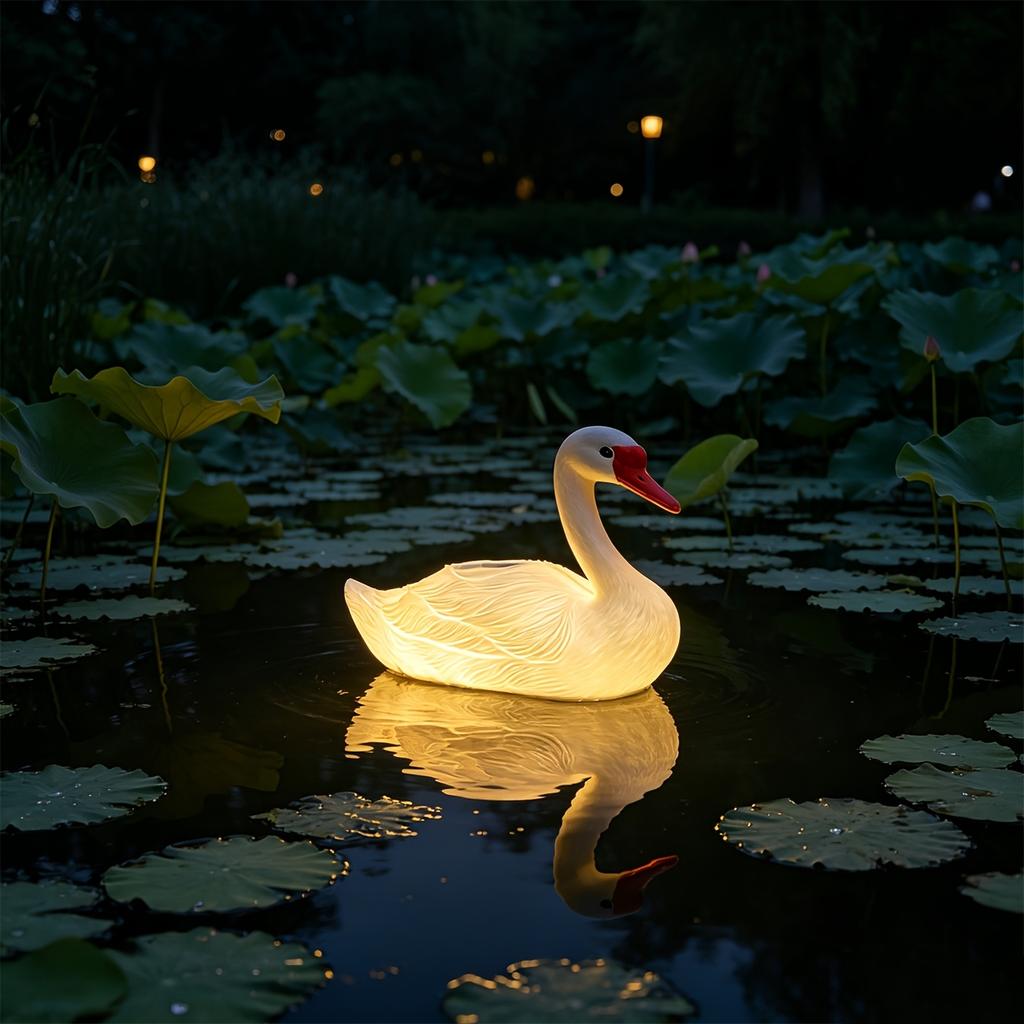 Solar Floating Animal Pool Lights, Waterproof LED Floating Swan Duck Crocodile Light, Solar Powered Floating Lamp for Pond Pool Garden Water Decor