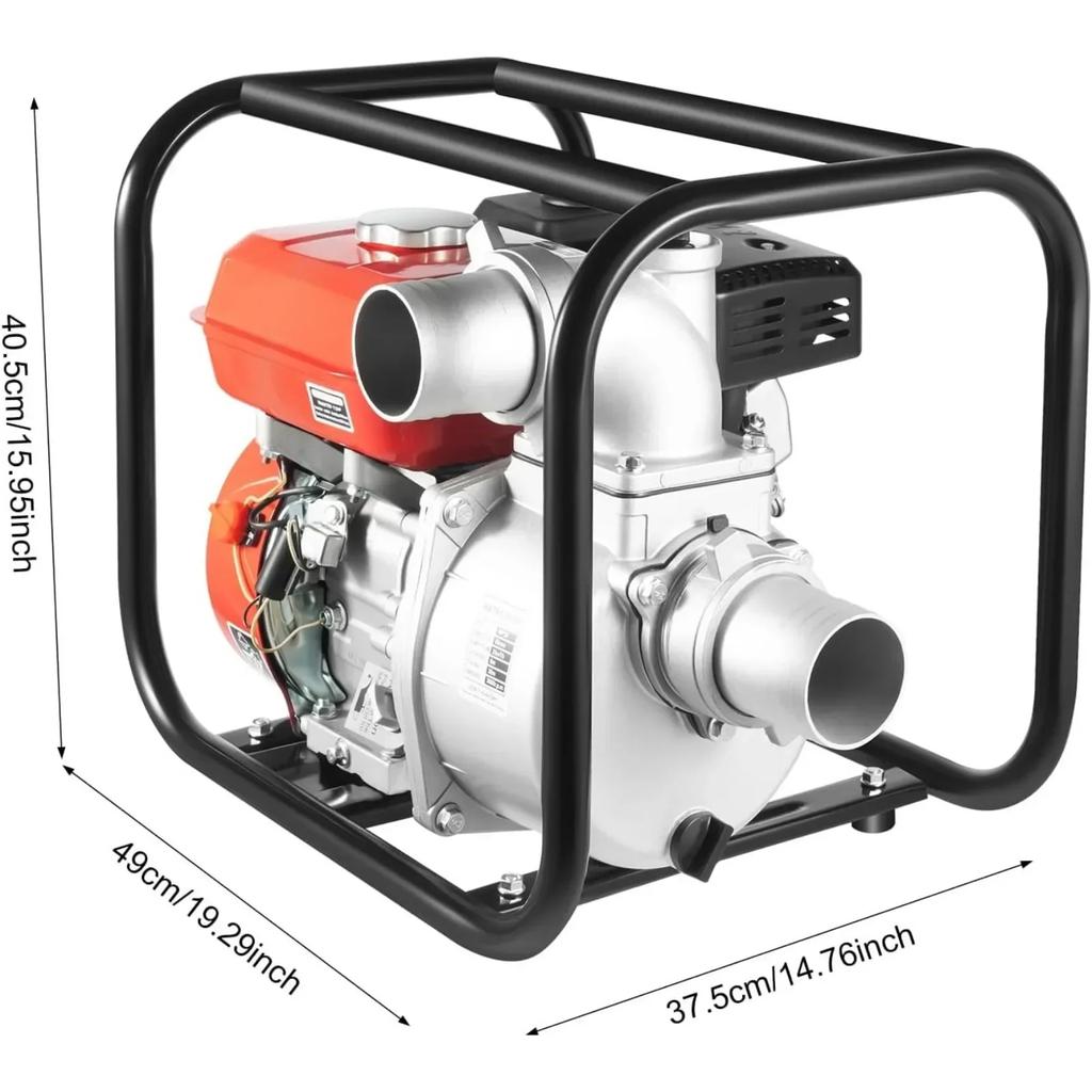212CC Portable Gasoline Engine Water Pump for Farmland Watering Garden Irrigation,4-Stroke Gas Powered Trash Water Transfer Pump