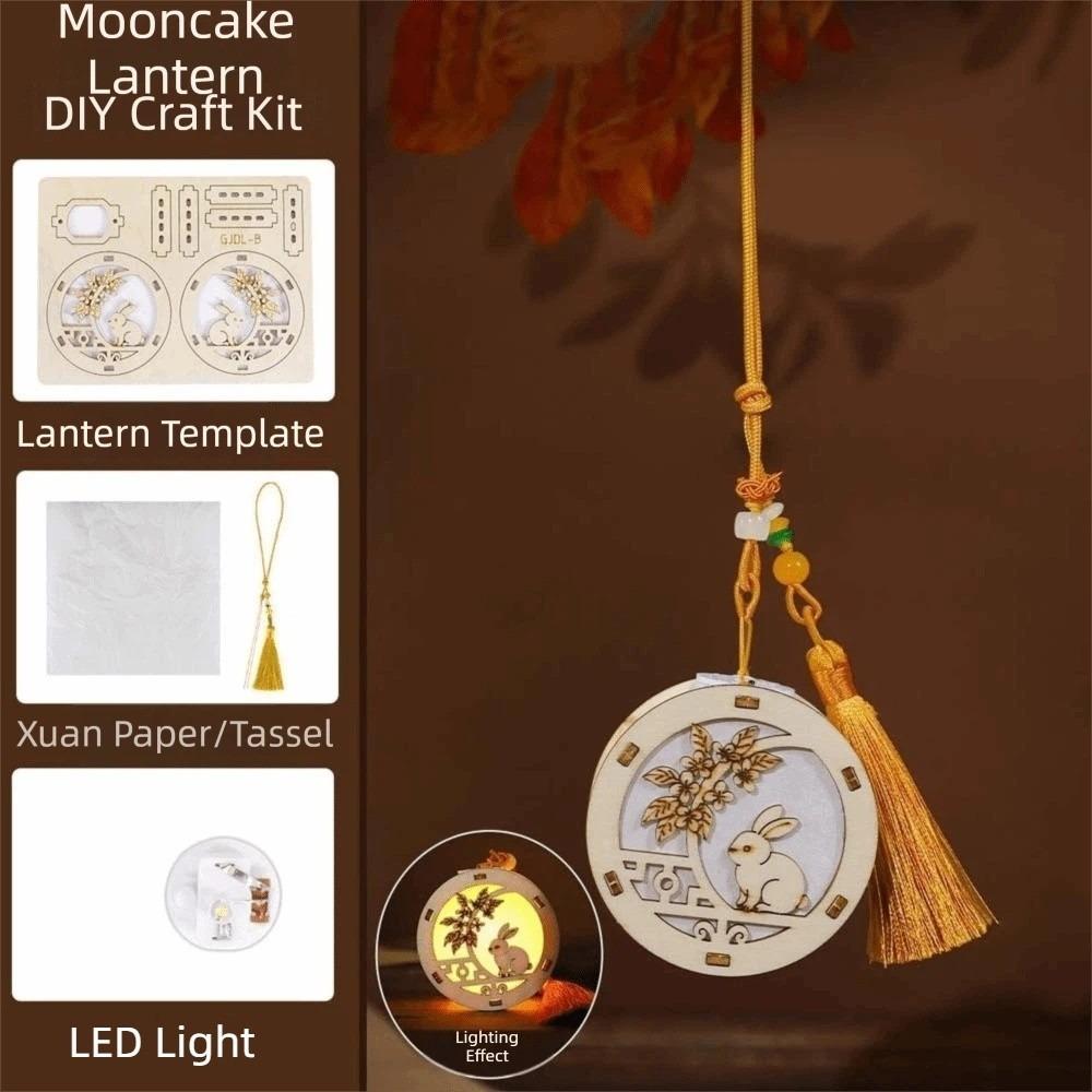 Handmade Handheld Flower Lamp Luminous Glow Festival Decor Pendant Moon Festival Style 3