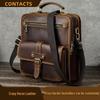 Black Angel Men's Genuine Leather Crossbody Bag - Retro Crazy Horse, Large Capacity, Two-Way Handbag