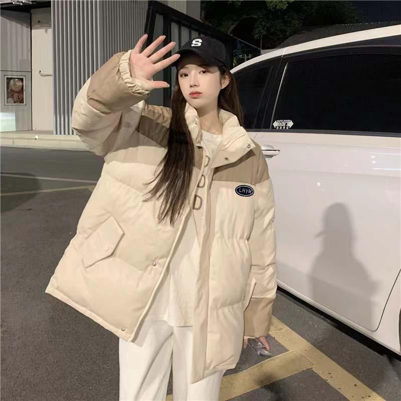 Down Jacket for Women in Winter New Style Loose Design PU Oxford Thickened Cotton Jacket