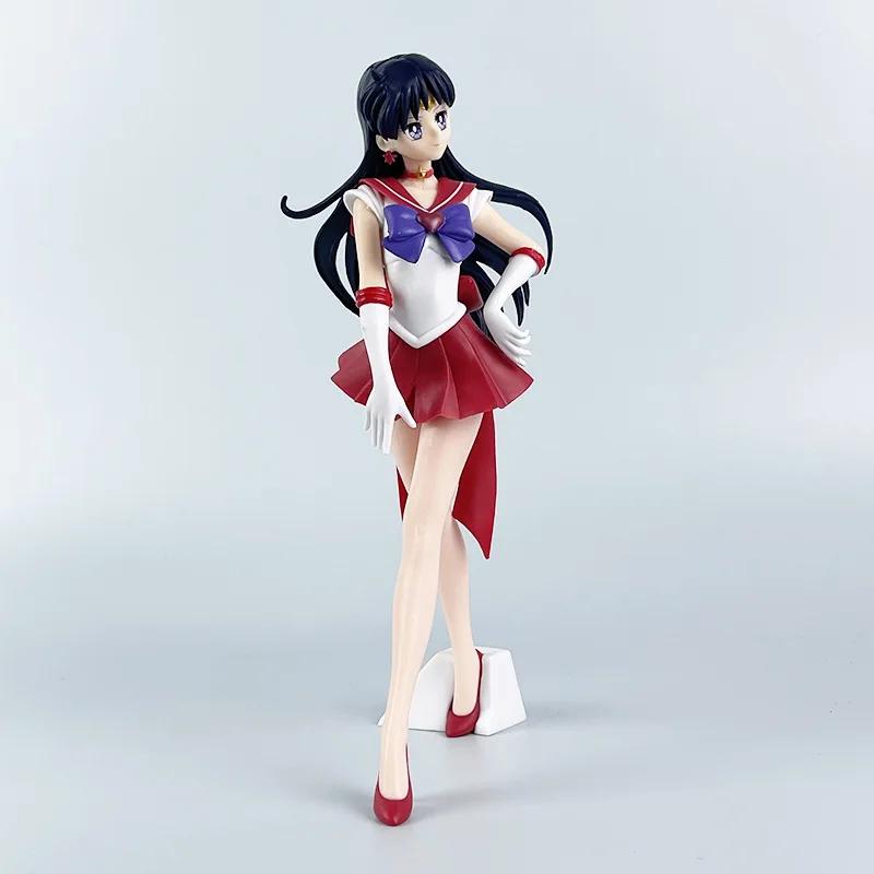 22cm Anime Sailor Moon Figure Sailor Mars Sailor Mercury Action Figures Hand Crafted Playthings Cute And Charming Model Doll Ornaments Children Gifts