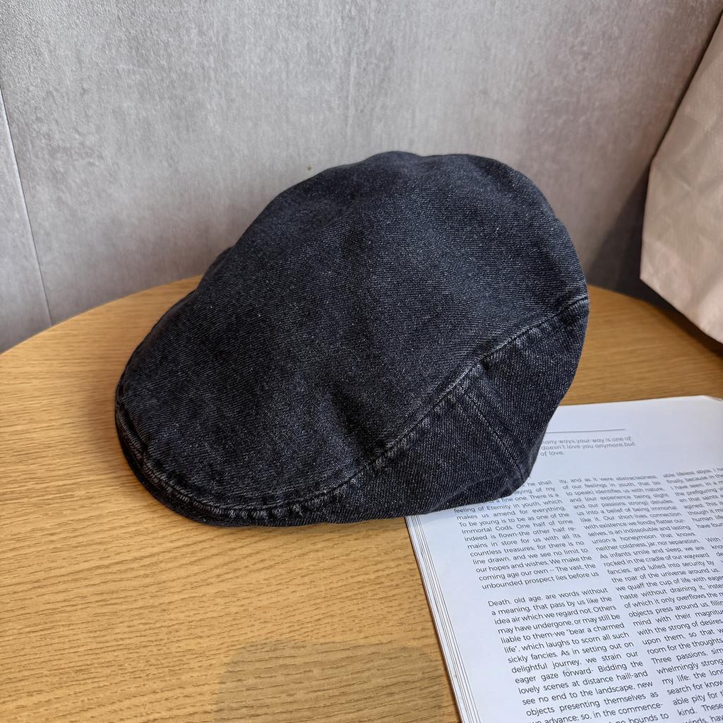 Retro Color Solid Denim Newsboy Cap Vintage Wash Sunshade Street Style Fashion