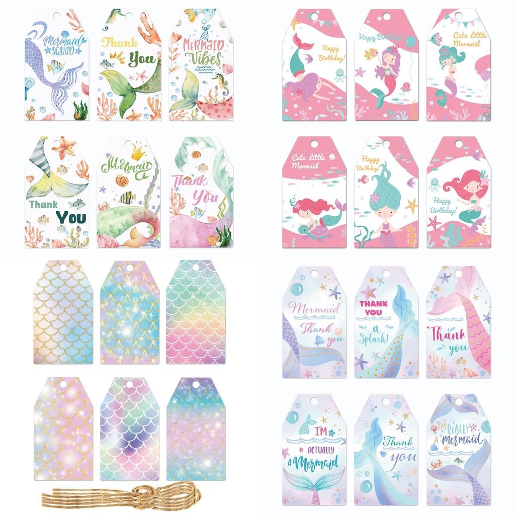 Theme Gift Mermaid Tag Series Creative Paper Tags For Event Room Decoration