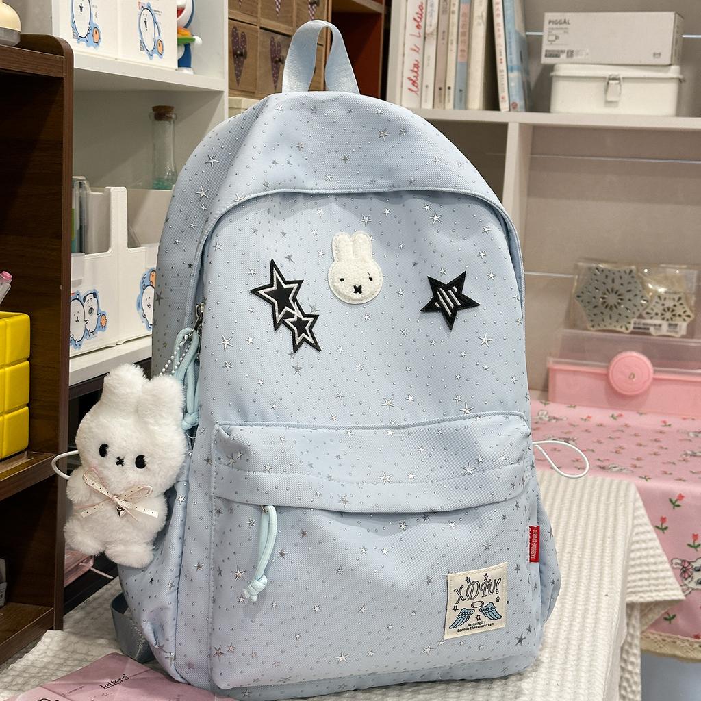 Schoolbag Korean Ins Wind Star Backpack Large Capacity Junior High School Girls High School Elementary School Bag Leisure Travel Backpack