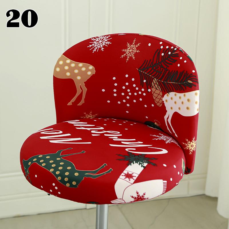 Elastic Arc Chair Cover Bar High Stool Cashier Bank Stool Cover  Kitchen Chair Cover Dining Home Decor Seat Cover