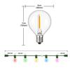 20M Festoon Multicolor G40 String Light Connectable Christmas Globe Fairy Light Outdoor Holiday Wedding Party Garland Light