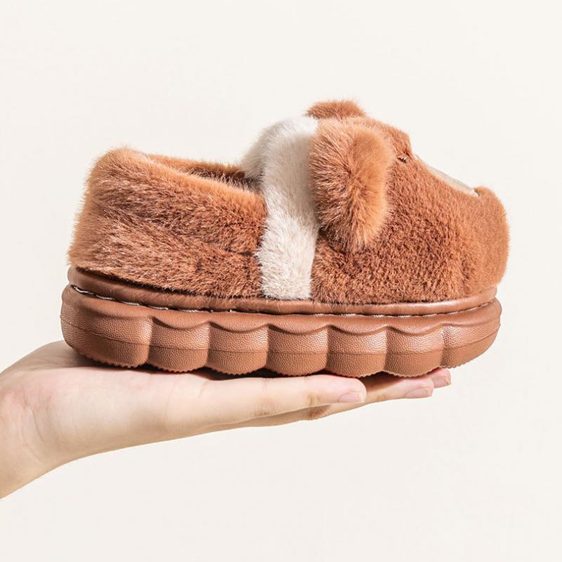 Baby Warm Cotton Shoes Autumn Winter New Boys Girls Cartoon Animal Cotton Slippers Non Slip Comfortable Soft Sole Plush Slippers