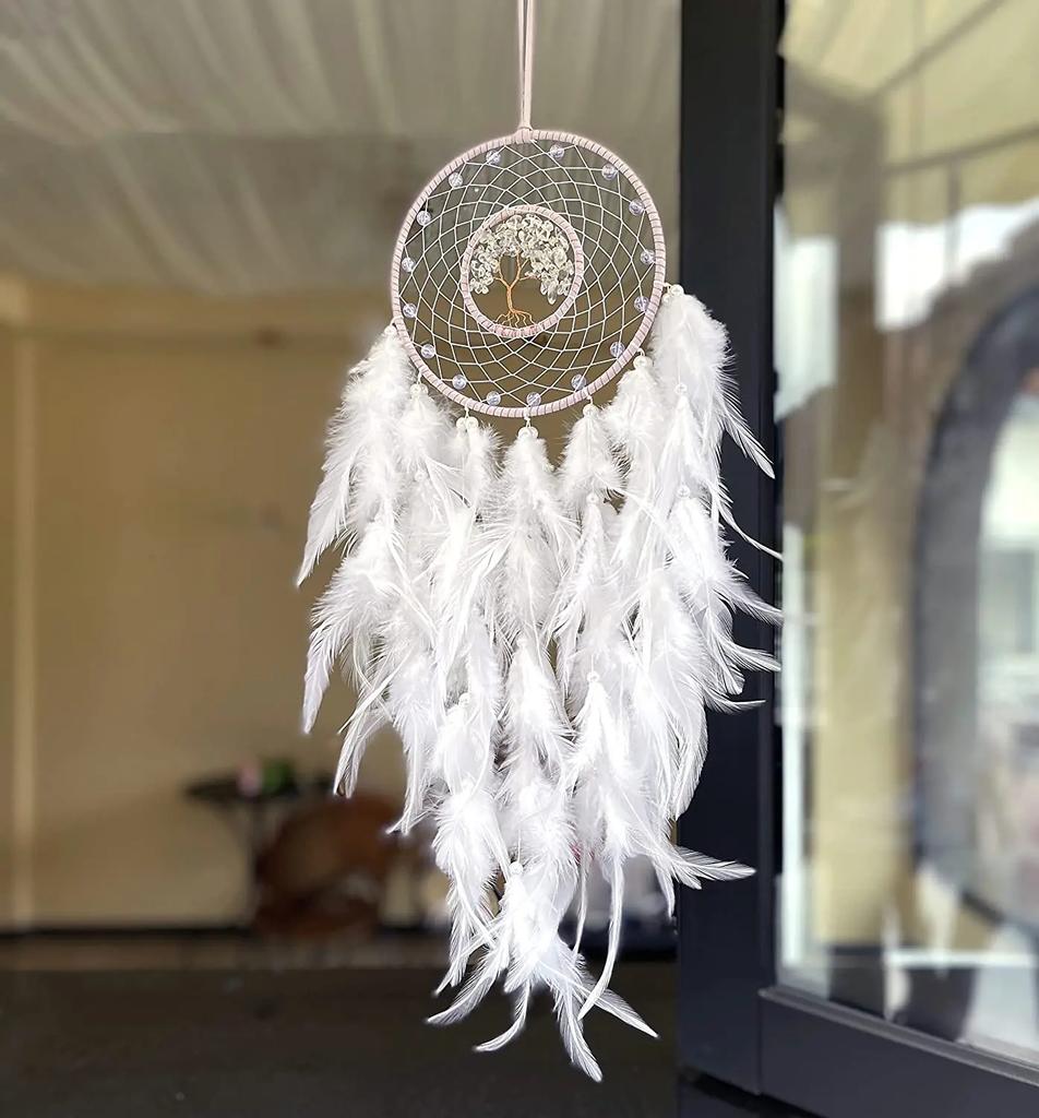 Wall Hanging Dream Catchers Gem Crystal Tree Of Life Dream Catcher Home Decoration Room Wind Chimes Ornaments Dream Catchers