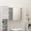 Day and Night - Day and Night Gray Plywood Bathroom Mirror Cabinet 80x20.5x64 Cm