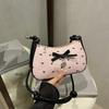 Y2k Pink Bow Armpit Bag for Women, New Fashiable and Versatile Texture Light Luxury Single Shoulder Small Square Bags