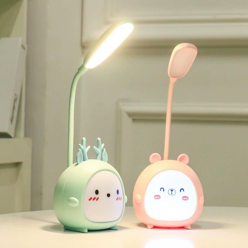 LED Niedliches Tier Kleine Tischlampe Einstellbares Nachtlicht Schlafzimmer Nachttischlampe Augenschutz Leselampe Kinderschlafleuchte