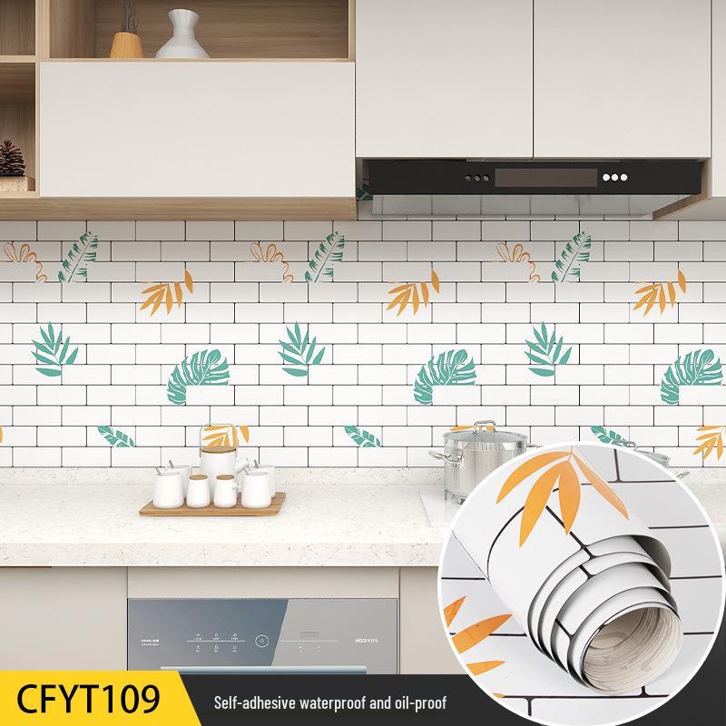 Eco-Friendly Kitchen Anti-Oil Stickers: Self-Adhesive, Waterproof, Heat-Resistant Tile and Stove Top Renovation Wallpaper.