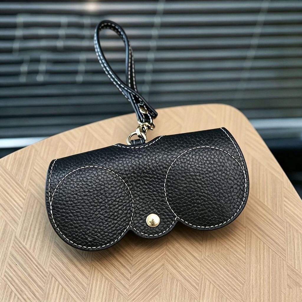 Versatile Genuine Leather Sunglasses Case - Portable & Protective
