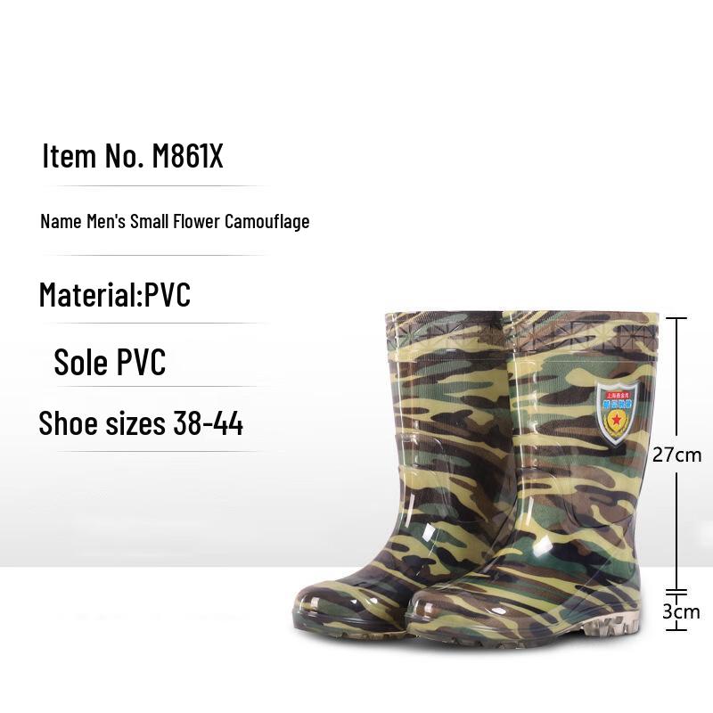 QINXING Men s Mid-Calf Camouflage Rain Boots