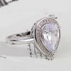Drop Water Trendy Cubic Zirconia  Sterling Silver Ring For Women Party Crystal Wedding  Size 5 6 7 8 9 10 Free Ship