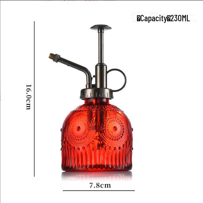 Retro Sunflower Glass Watering Can & Sprayer for Garden