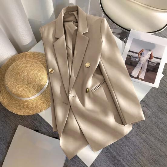 Dámský oblek Kabát Klopa Dlouhý rukáv Dvouřadé Zapínání Ležérní Kardigan Bunda Všestranný Jednobarevný Business Svrchní oděv