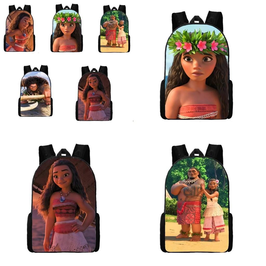 Mochila Escolar Tema Oceano Moana Com Tecido Oxford Impermeável Para Alunos do Ensino Fundamental