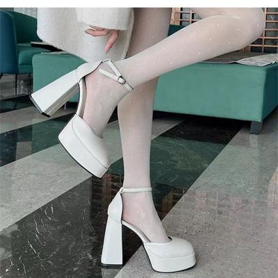 Super-High Heel Dicken Absatz Schuhe Plattform Sandalen Frauen 2024 Designer Elegante Mode Sexy Kleid Party Runde Kappe Weiß Heels