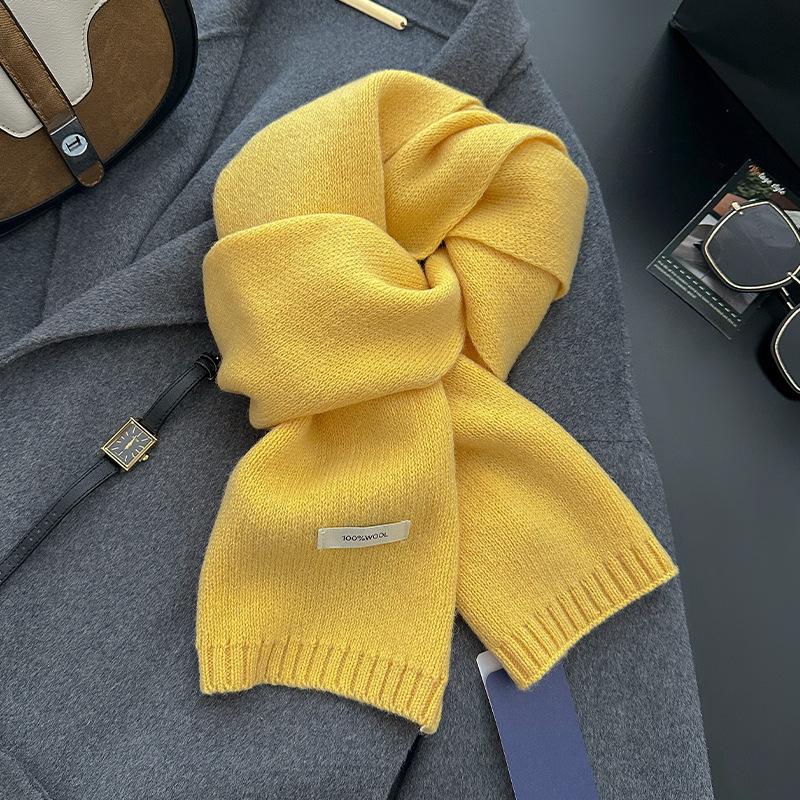18-color scarf women's winter high-end soft waxy season warm thickened knitted wool couple scarf Korean