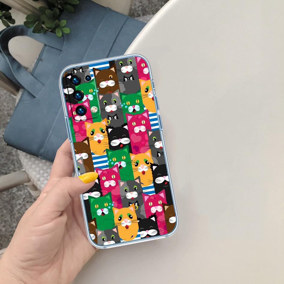 MY5 Cat Kitten Meow Soft Shell Transparent Phone Case for Samsung Galaxy A04 A04S A14 A23 A34 A54 M23 M33 M52 M53