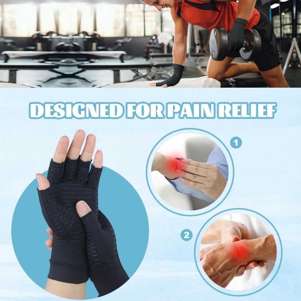 Rękawiczki Unisex z odkrytymi palcami - Ulga w bólu stawów podczas jazdy na rowerze, prowadzenia samochodu, ćwiczeń, treningu i fitness