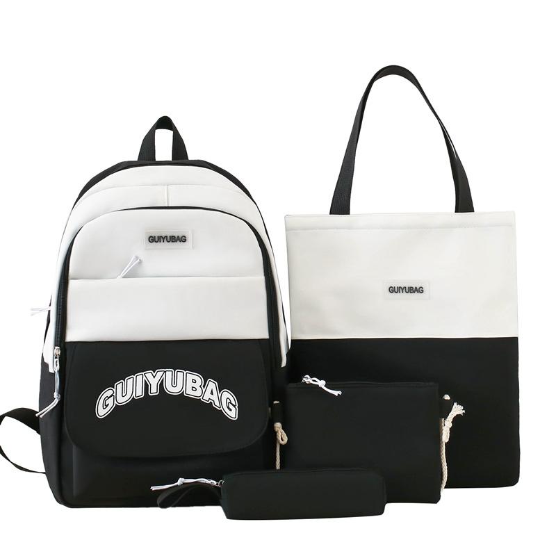 Czteroczęściowy Zestaw Plecaków Torba Szkolna dla Ucznia Dziewczęca Plecak o Dużej Pojemności Lekki