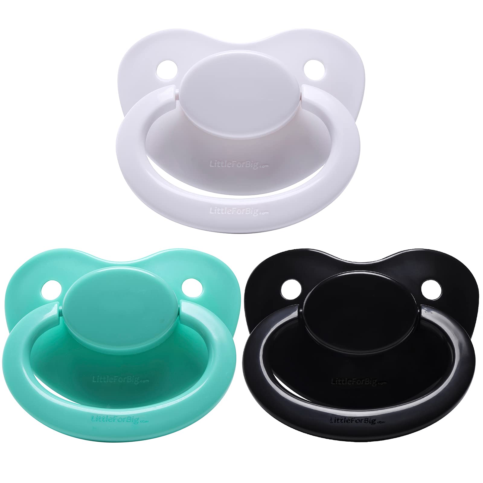 

LittleForBig Adult Pacifier [Reproduces Mom s Nipple] 3-Color Set: White, Green, and Black