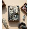 Leather Lunar Wolf Grimoire: Handcrafted Gothic Journal with Lock Gift for Mom