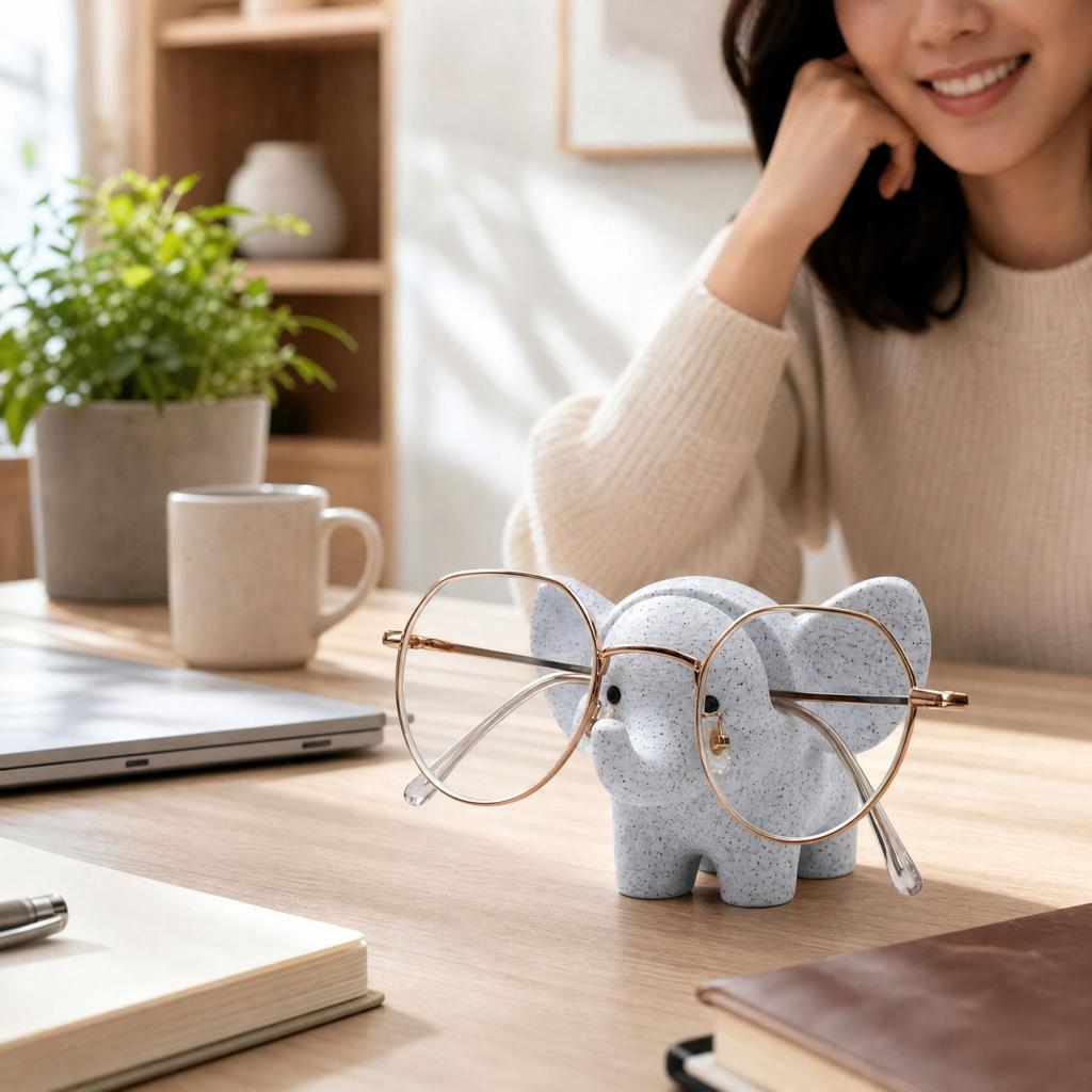 3D Printed Glasses Holder with Texture, Creative Animal Shaped Desk Decor for Eyeglasses and Sunglasses