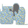 Oven Mitts Pot Holders Set Vintage Butterfly Moon Flower Silicone Kitchen Gloves Potholders Heat Resistant for Chef Baking Cooking Grilling BBQ 4