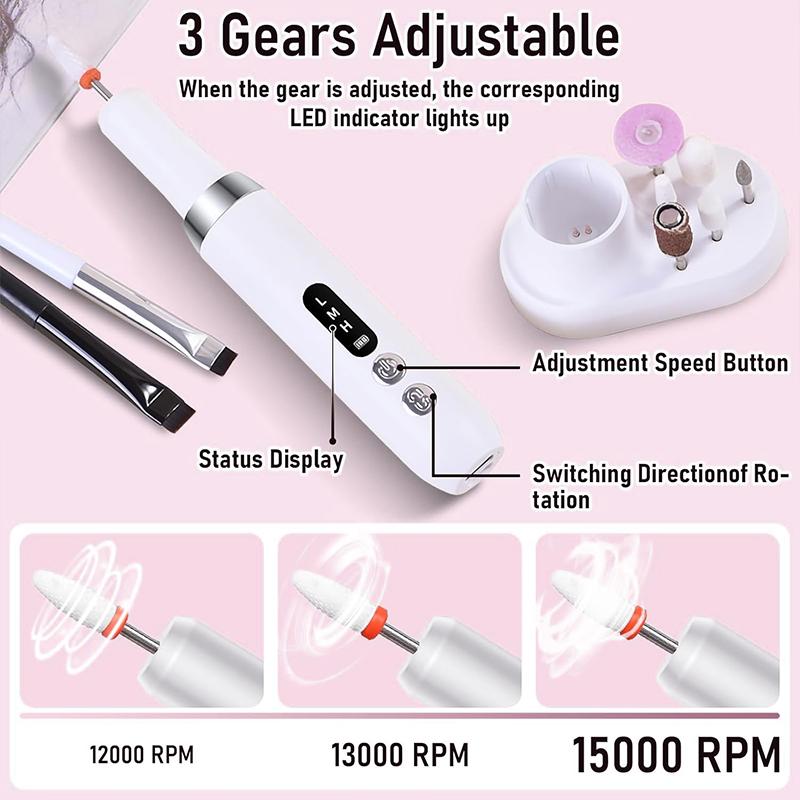 Electric Nail Polisher Drill Professional Skin Removal Art Sanding File Pen Nails Grinding Polishing Dead Manicure Machine Care