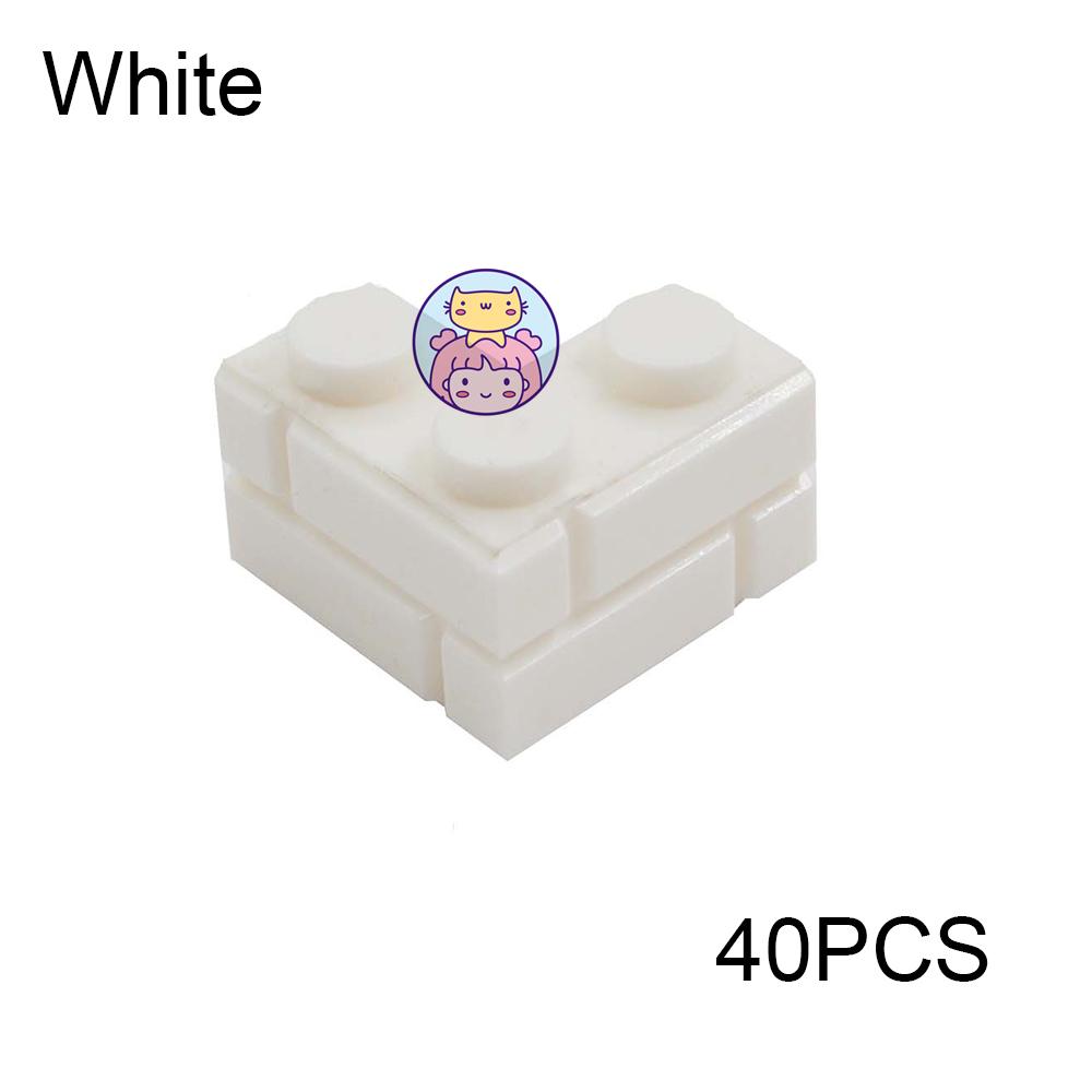 Wall Striped Bricks MOC 2+1 Right Angle Corner L-Shape Building Blocks Toys Palace Castle Figures Military House Transparency