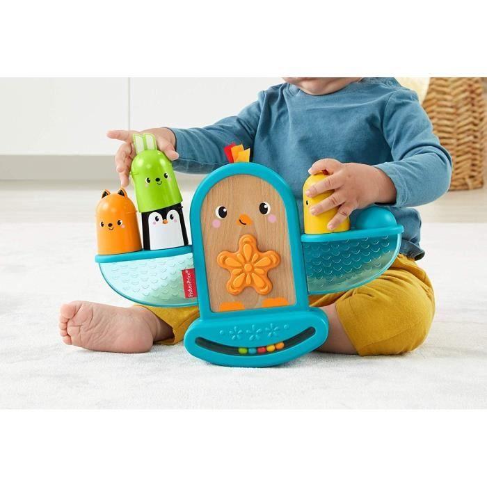 Vzdělávací hračka - FISHER PRICE - Moje skládací houpací ptáček - Dřevo a plast - Modrá - 6 měsíců a více