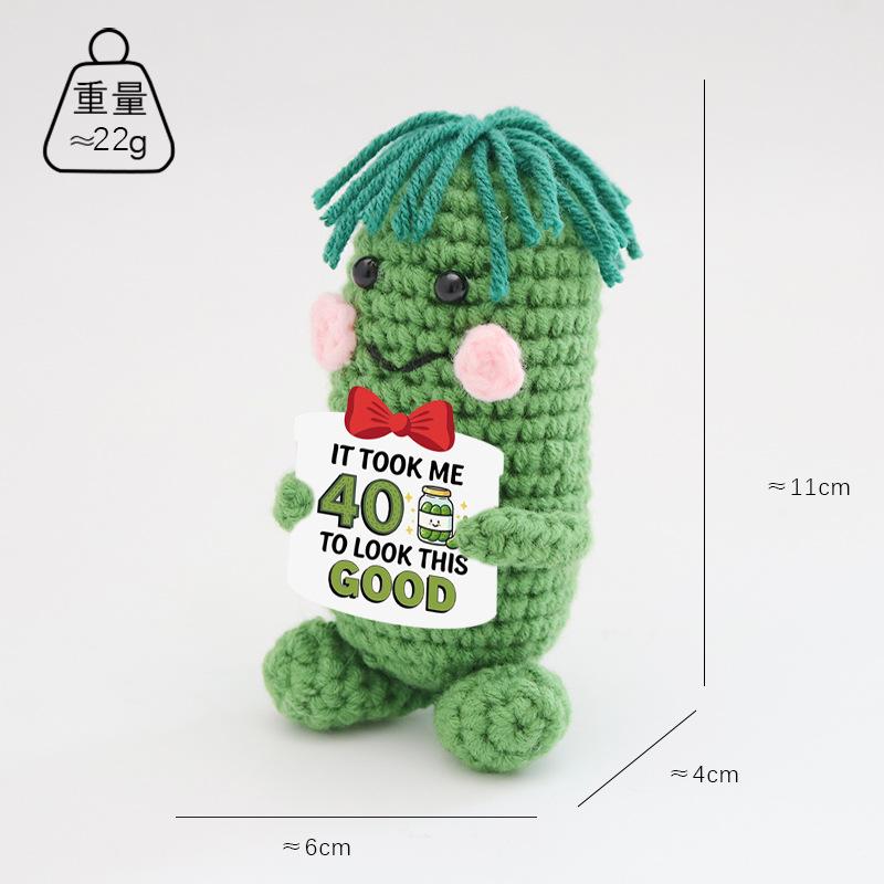 Crochet Ornament Crochet Positive Animals Office Desk Accessorie Crochet Figurine Kindergarten Birthday Children's Day Gift