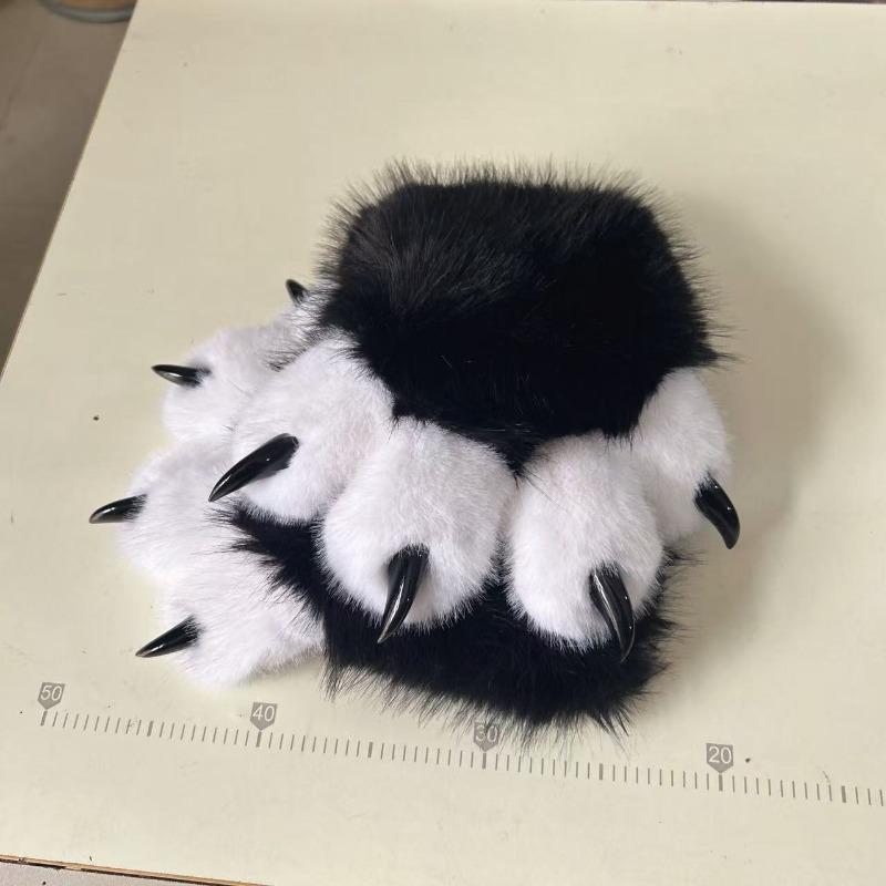 Cat claw gloves plush thickened thermal gloves cute cat claw meat pad will squeak cosplay adult