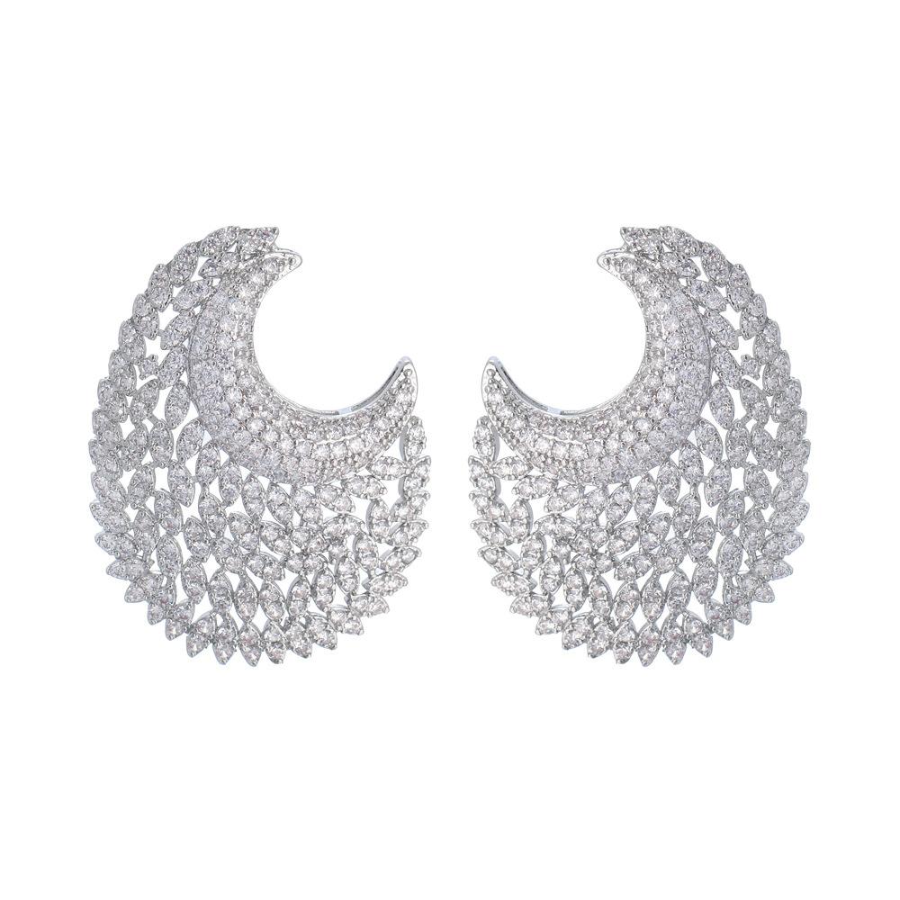 Full Diamond Temperament Earrings Personality Luxury Miniature Zircon Banquet Dress Earrings Earrings