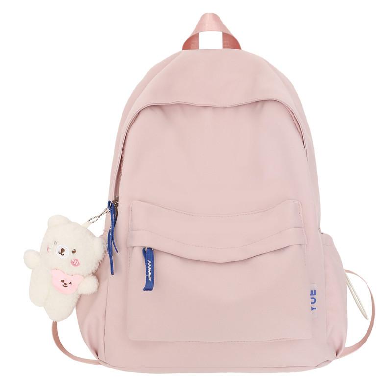 

Student School Bag Women s Simple Large Capacity Men s Backpack Japanese Leisure Travel Backpack High School Student School Bag single bag розовый