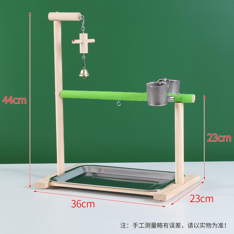 Solid Wood Bird Stand Interactive Platform Jiaohua Standing Stick for Pets Eco-Friendly Wooden Toy