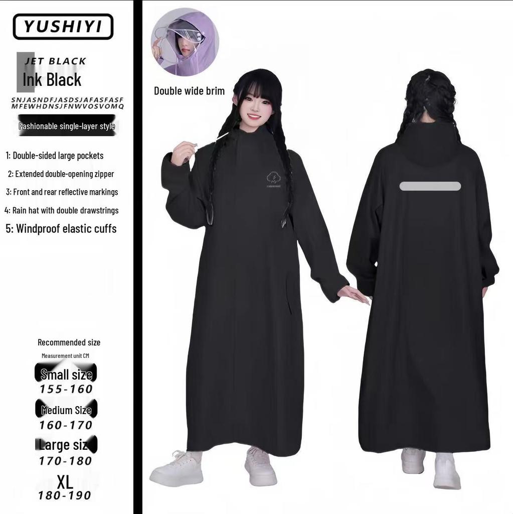 Men's Thickened Long Rainproof Poncho for Heavy Rain - Full-Body One-Piece Outerwear