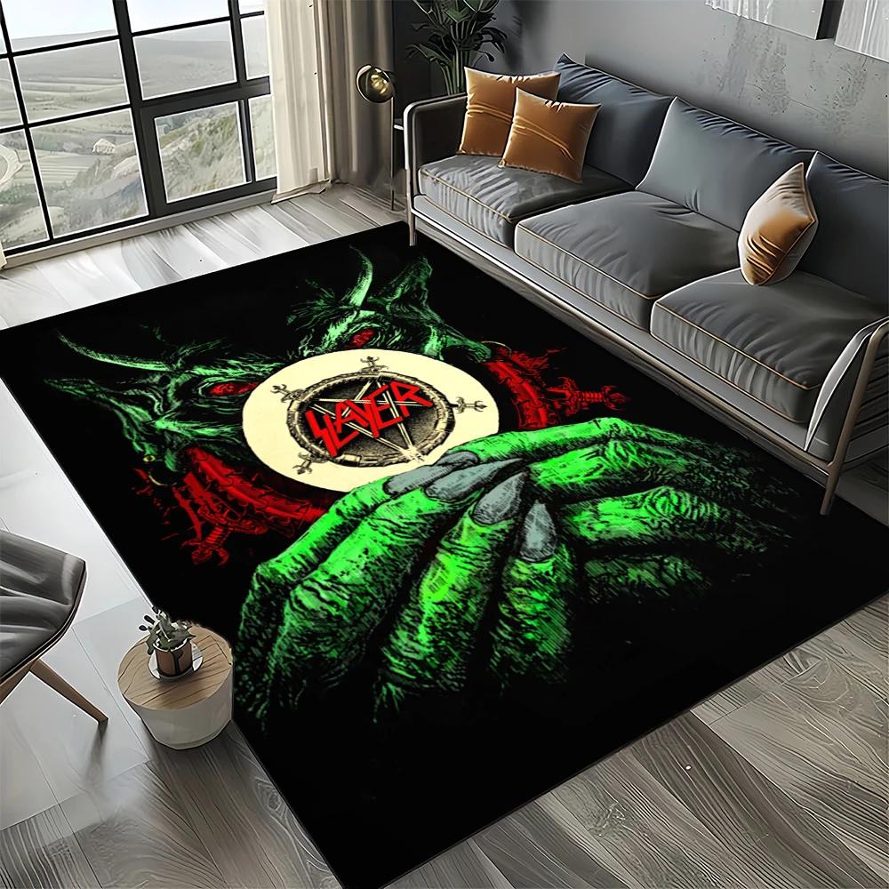 27 Style Slayer Heavy Metal Rcck Band Sign Carpet Rug for Living Room Bedroom Home Sofa Decoration,Kid Play Non-slip Floor Mat