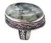 Prehnite Natural Gemstone Antique Silver Plated Ring US Size-6 R 625