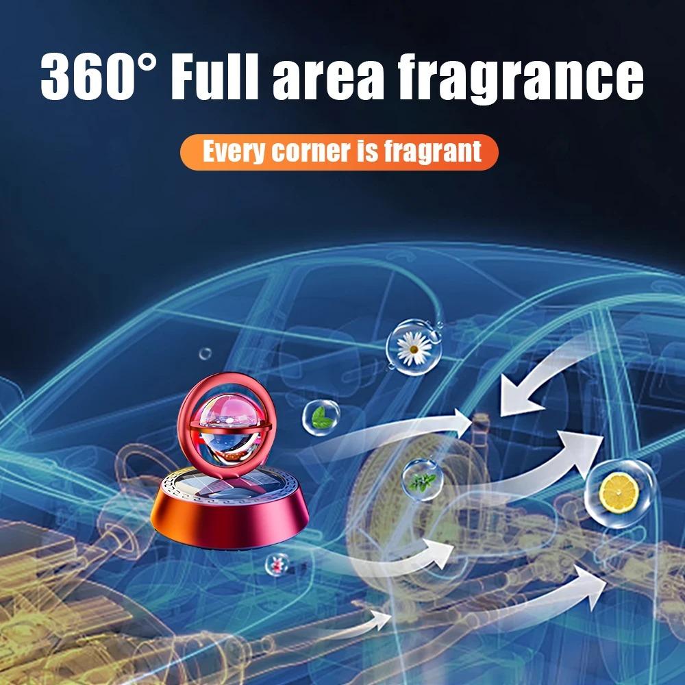 Car Solar Energy Rotate Perfume Aluminium Alloy Interplanetary Suspension Car Diffuser Perfume Accessories Car-mounted Creative Ornaments